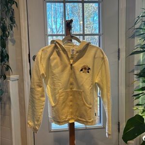 Unbranded Cream Half-Zip Hooded Sweater with Embroidered Flower